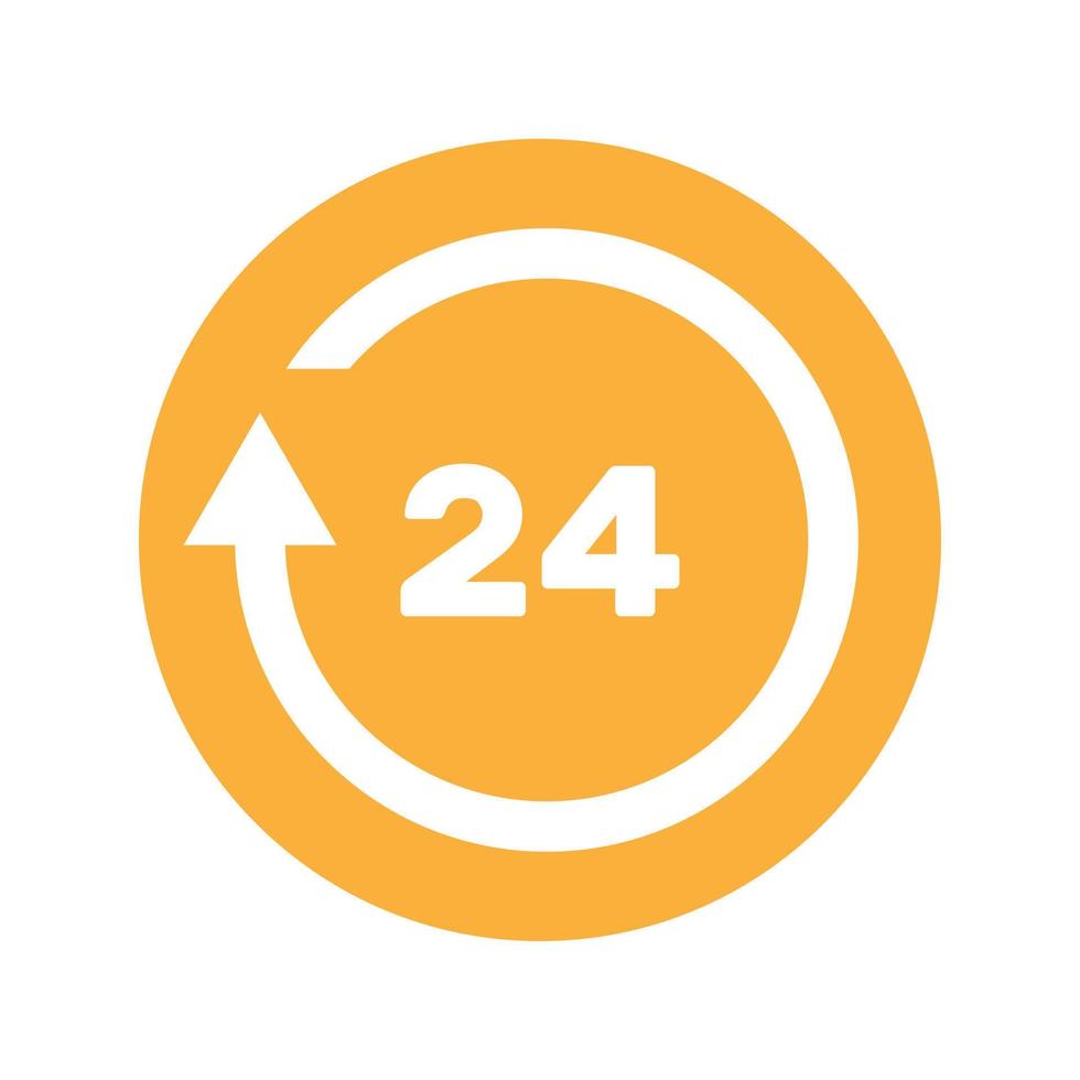 24 hours watch with arrow. Minimal icon style vector