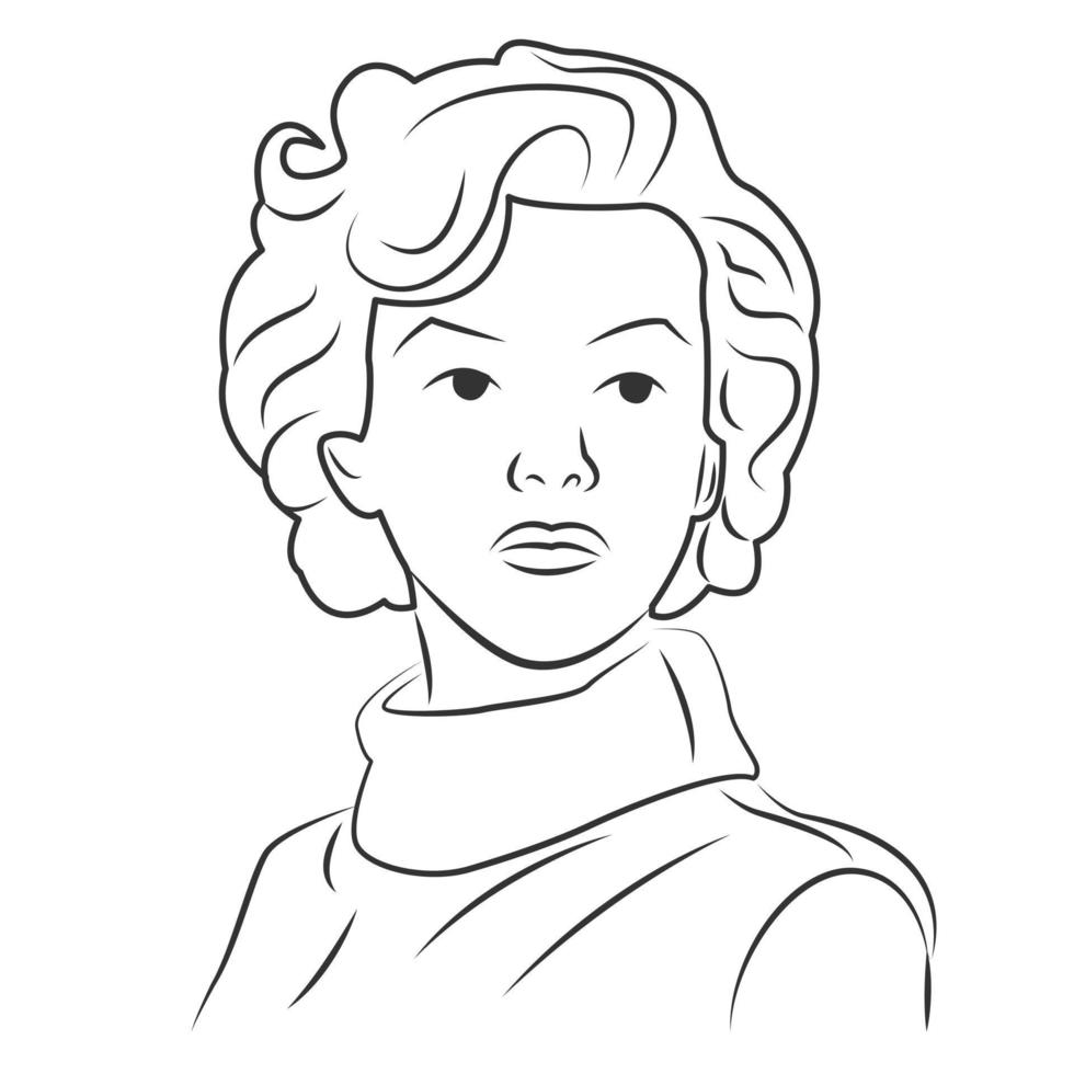 Marilyn monroe in line art style vector