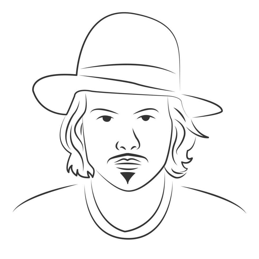 Johnny depp in line art style vector