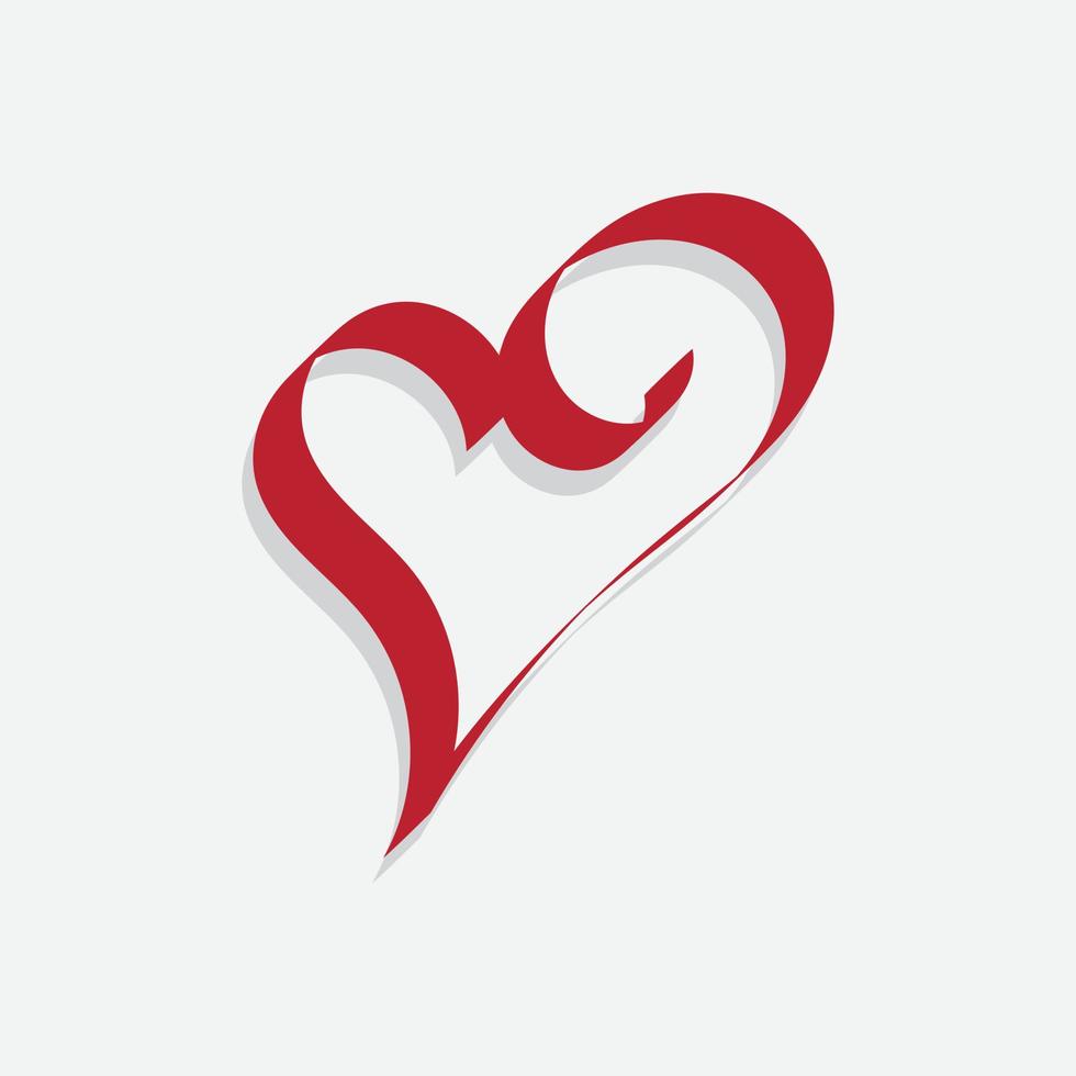free Red vector heart silhouettes with white background