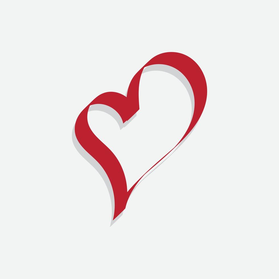 free Red vector heart silhouettes with white background