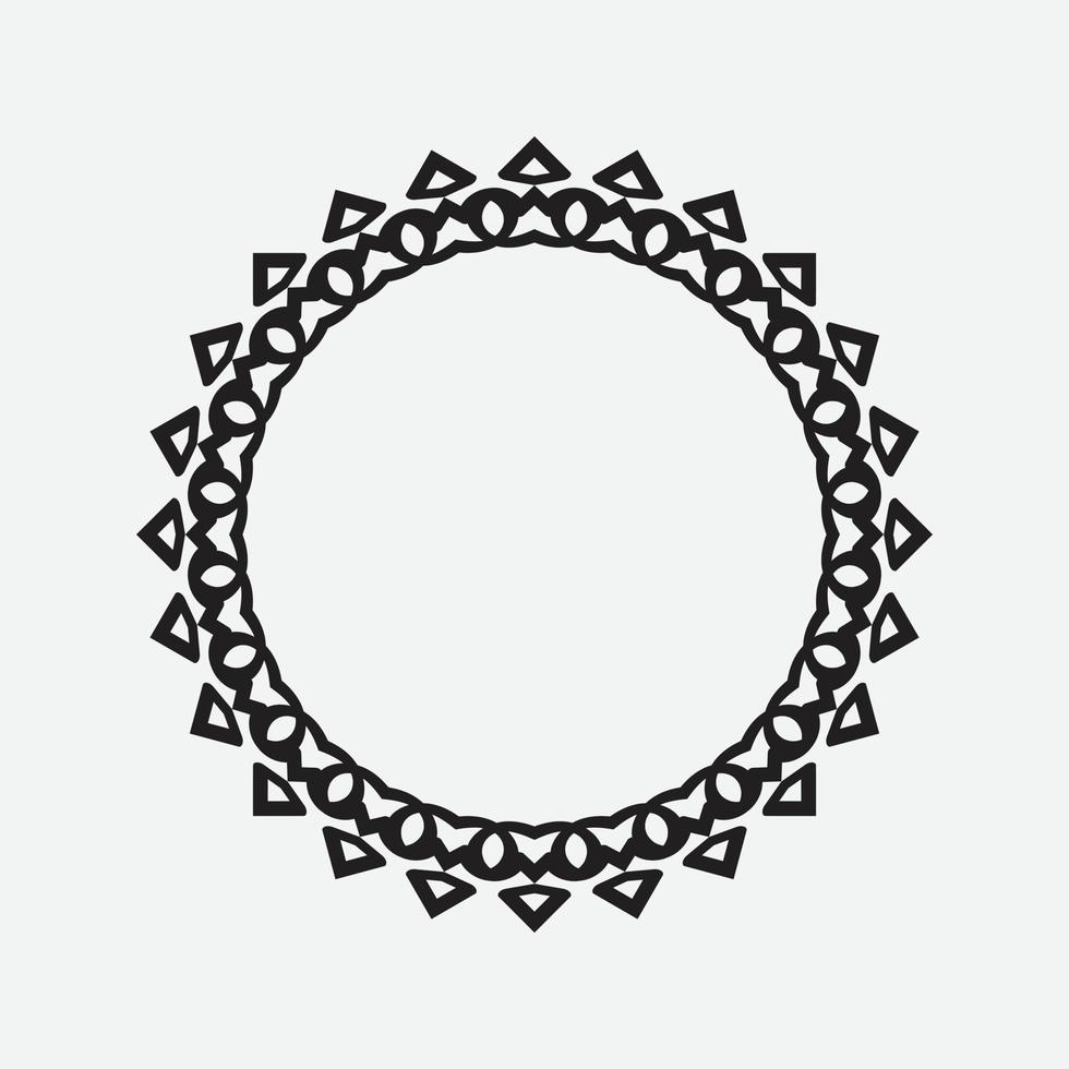 Circle greek frame. Round meander border. Decoration element pattern. Vector illustration isolated on white background