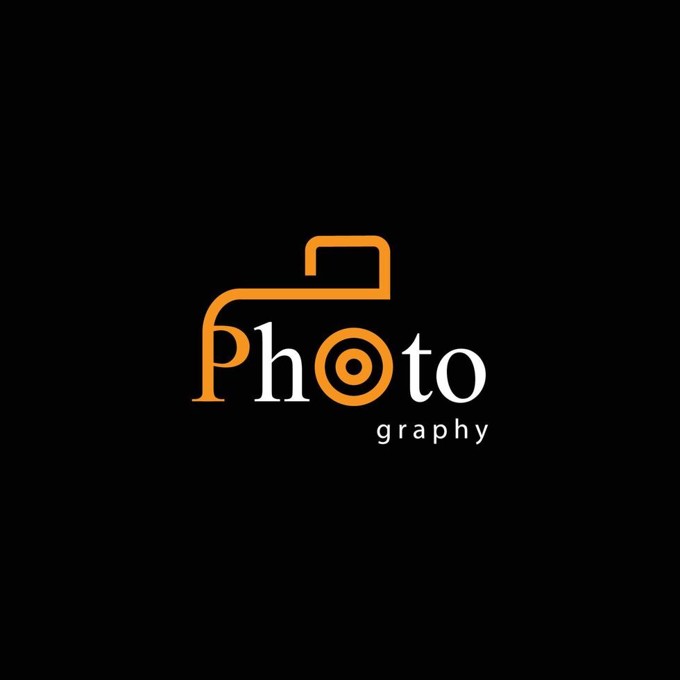 Design text photography editable with camera. Logo design template. vector