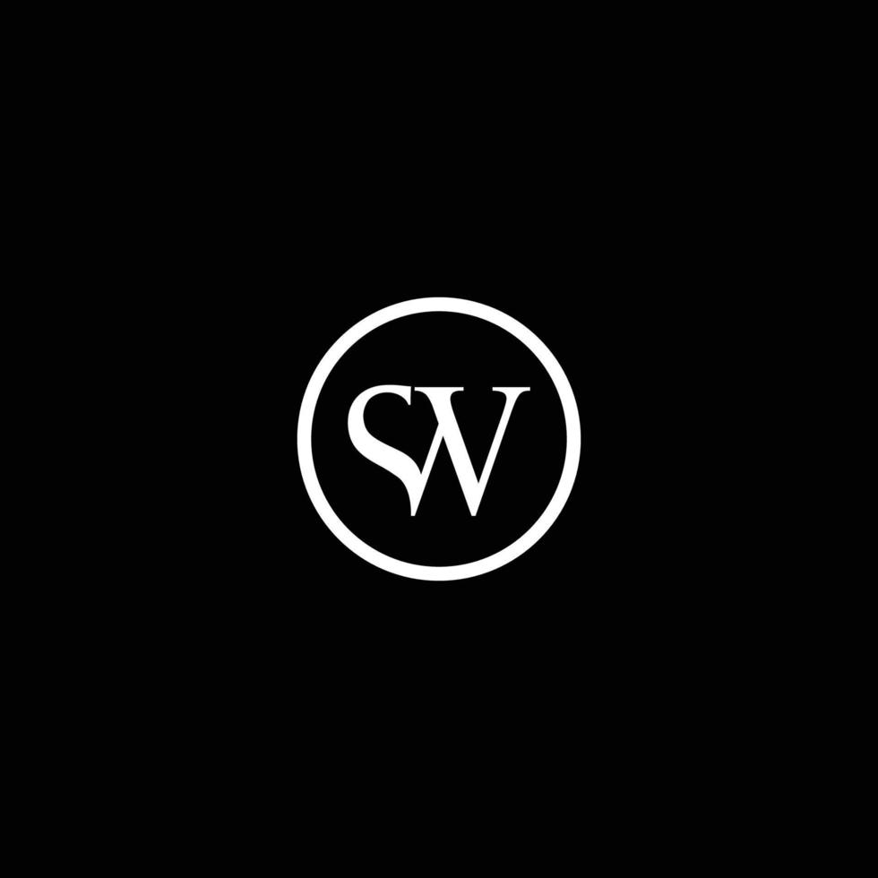 Letter SW logo design. Creative editable font. vector