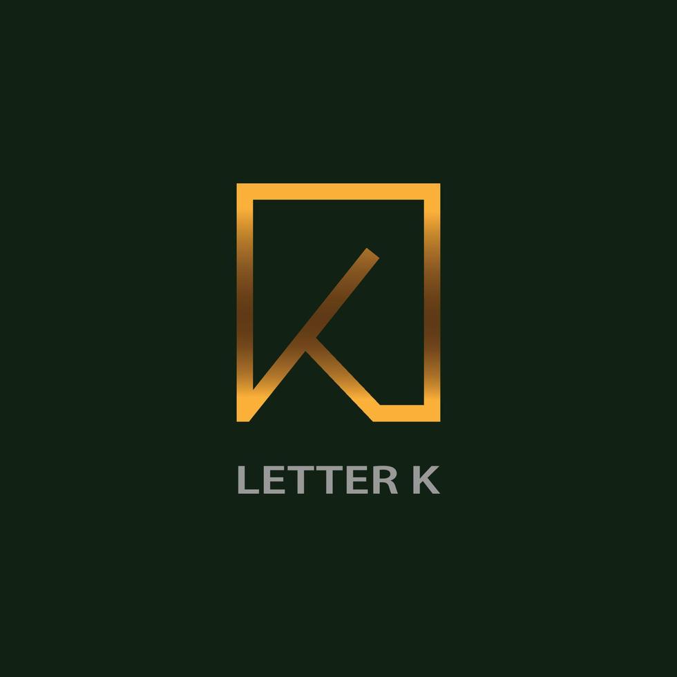Letter K logo for initial. Vector illustration.