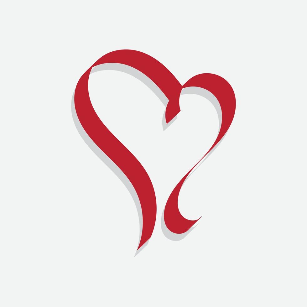 free Red vector heart silhouettes with white background