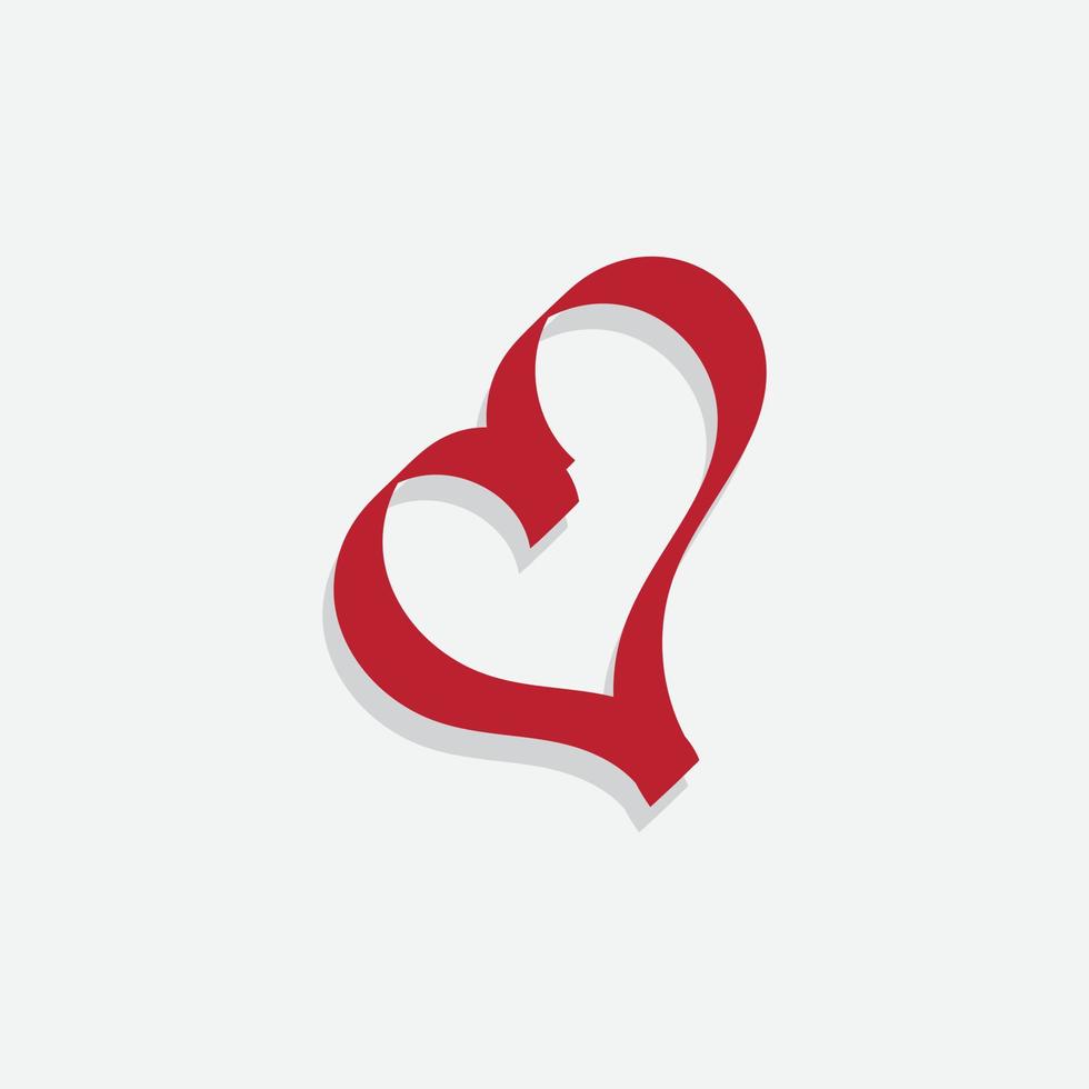 free Red vector heart silhouettes with white background
