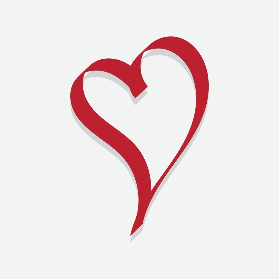 free Red vector heart silhouettes with white background