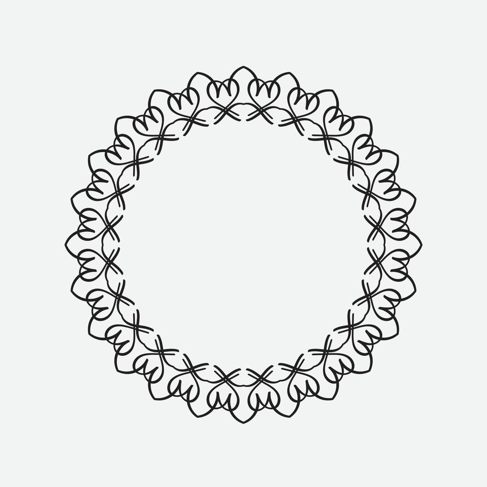 Circle greek frame. Round meander border. Decoration element pattern. Vector illustration isolated on white background