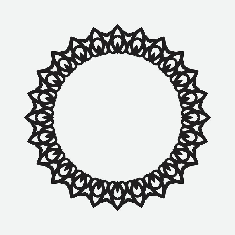 Circle greek frame. Round meander border. Decoration element pattern. Vector illustration isolated on white background