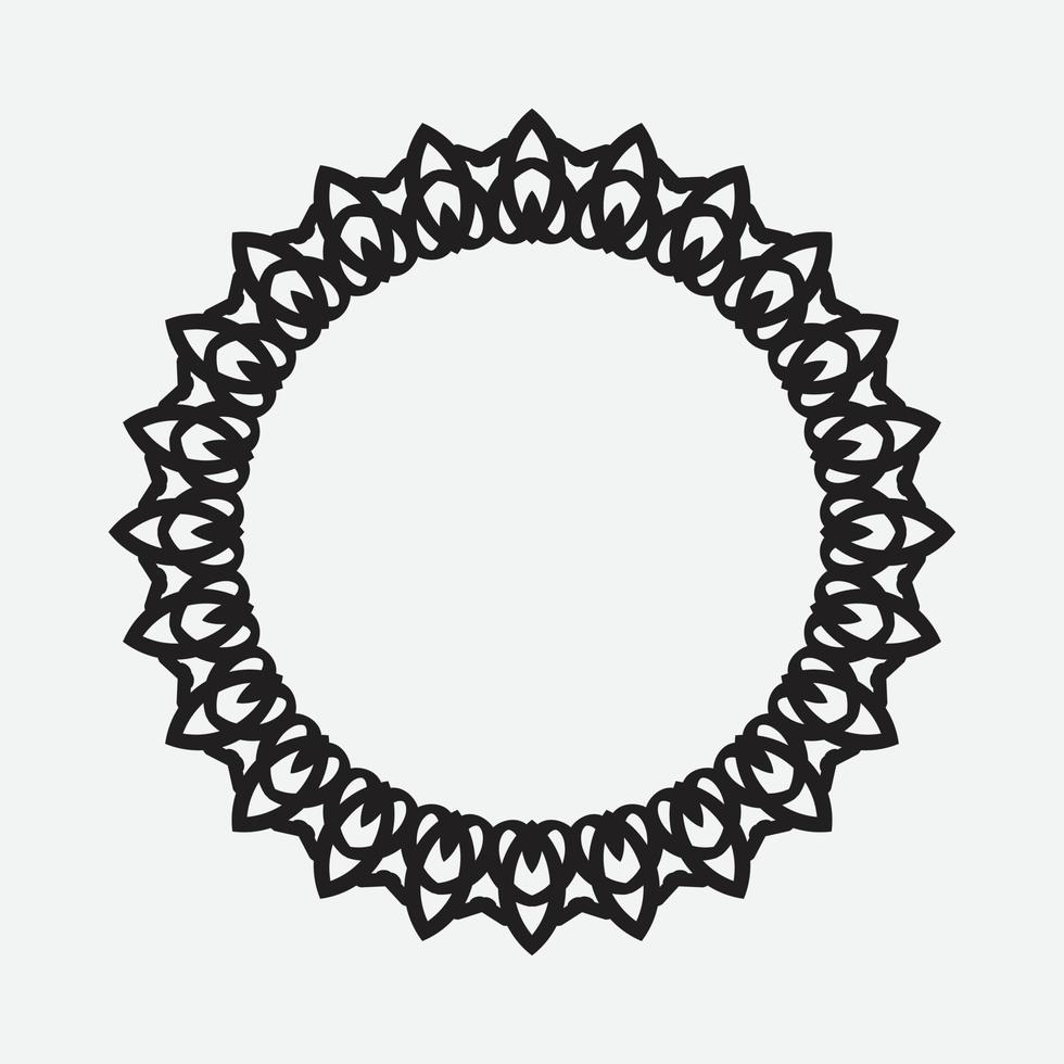 Circle greek frame. Round meander border. Decoration element pattern. Vector illustration isolated on white background