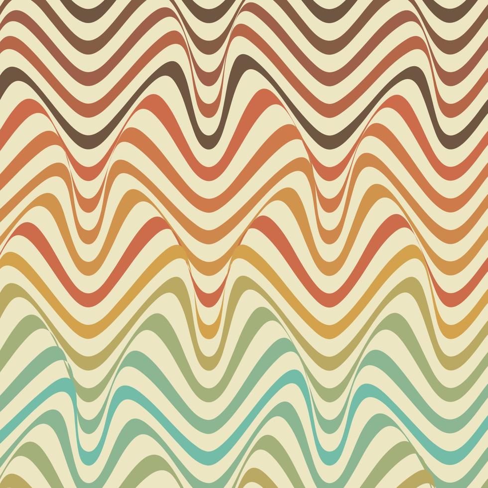 abstract wavy line art background retro color vector