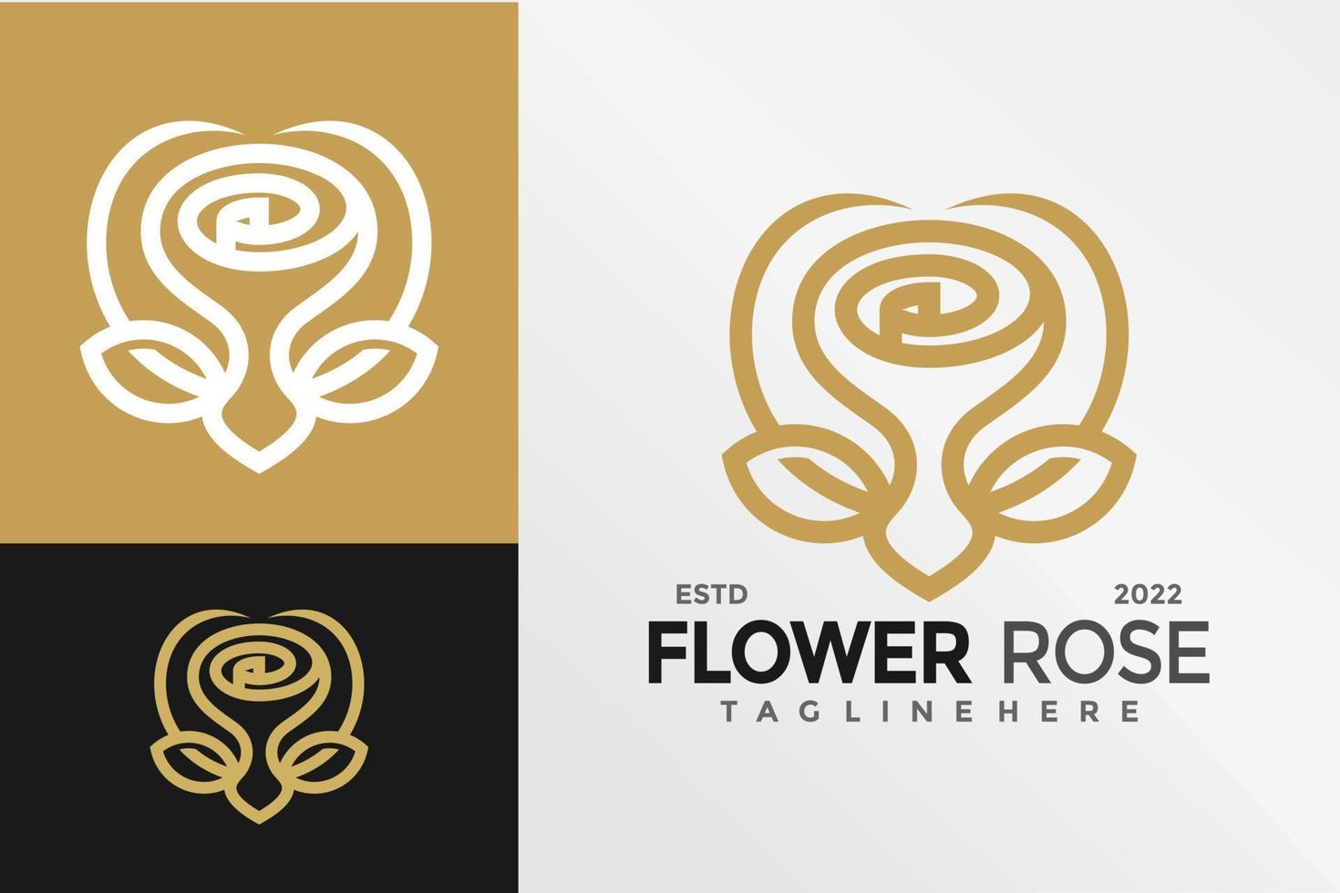 plantilla de ilustración de vector de diseño de logotipo de rosa de flor de belleza