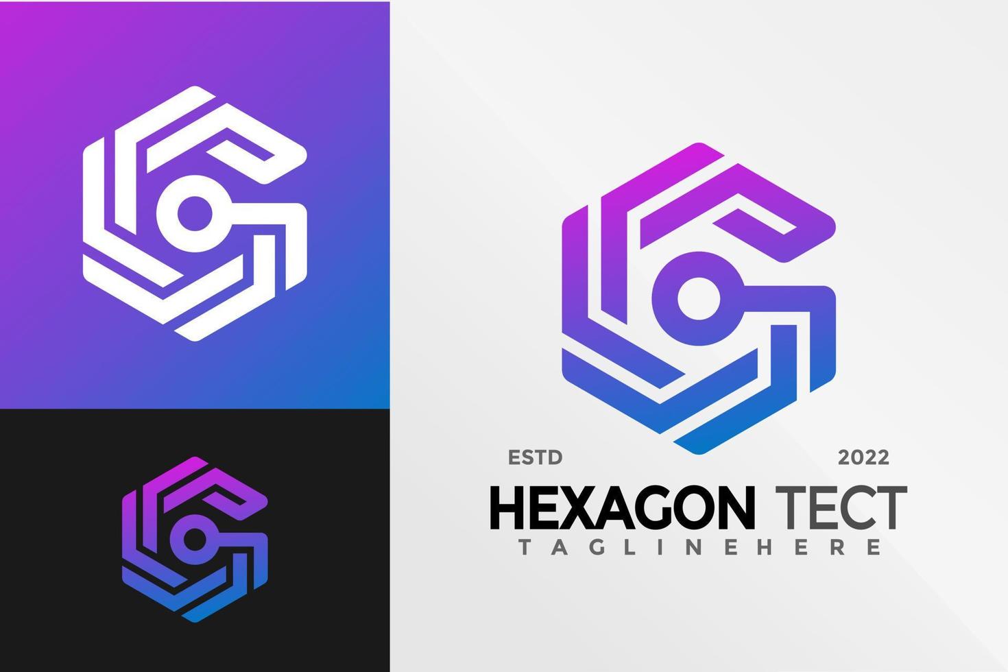 Plantilla de ilustración de vector de diseño de logotipo de tecnología de hexágono de letra g