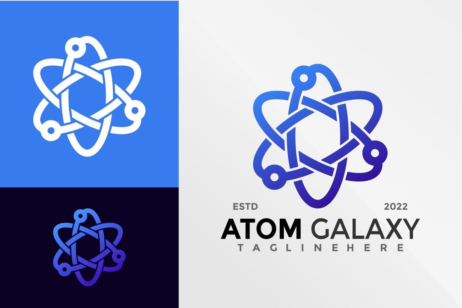 Atom Galaxy Logo Design Vector illustration template