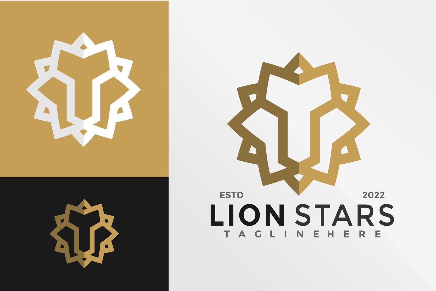 plantilla de ilustración vectorial de diseño de logotipo de estrella de león vector