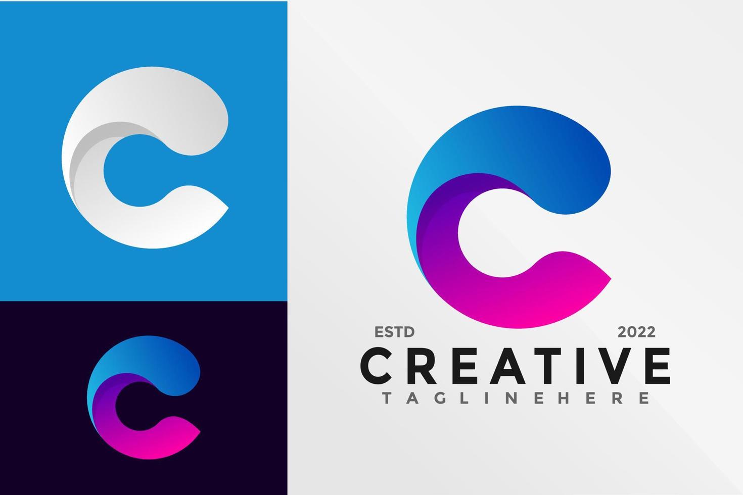 plantilla de ilustración de vector de diseño de logotipo creativo de letra c