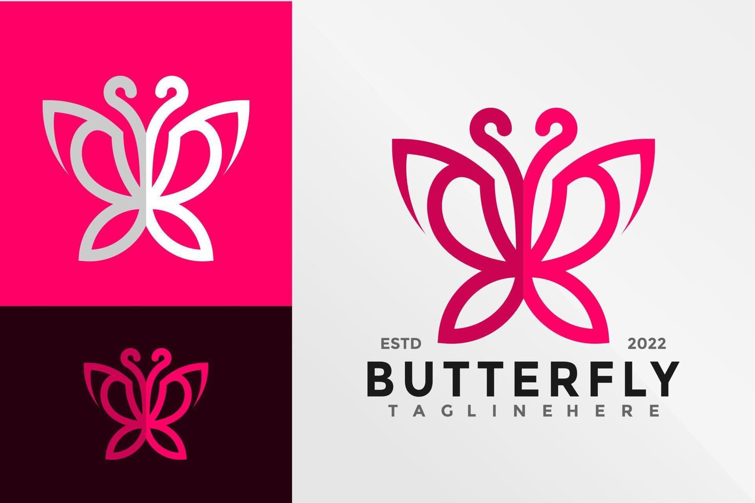 Beauty Butterfly Logo Design Vector illustration template