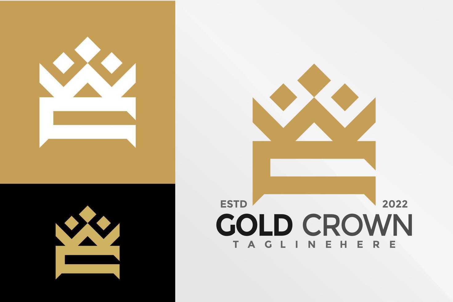 Letter C Golden Crown Logo Design Vector illustration template