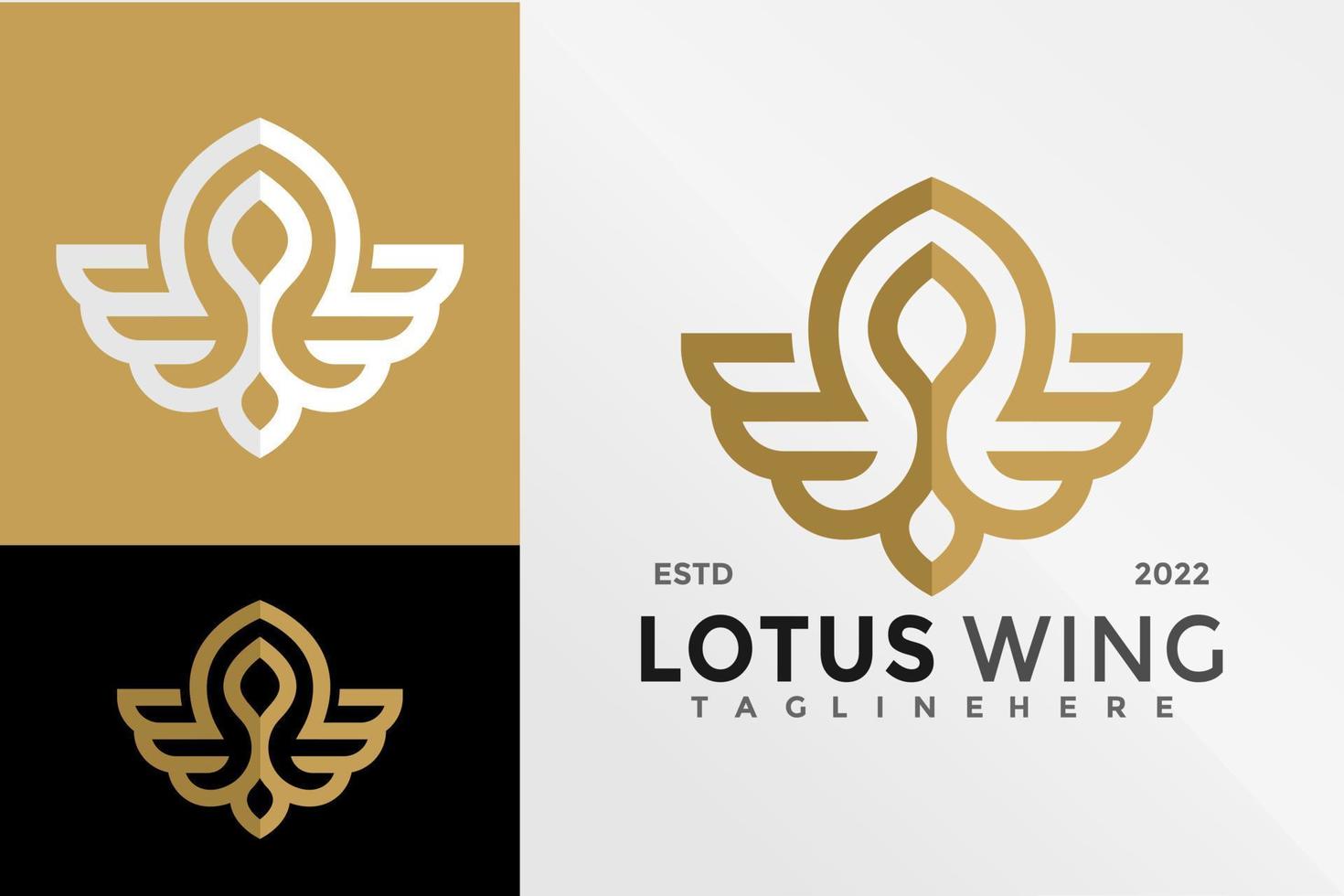 Lotus Wing Logo Design Vector illustration template