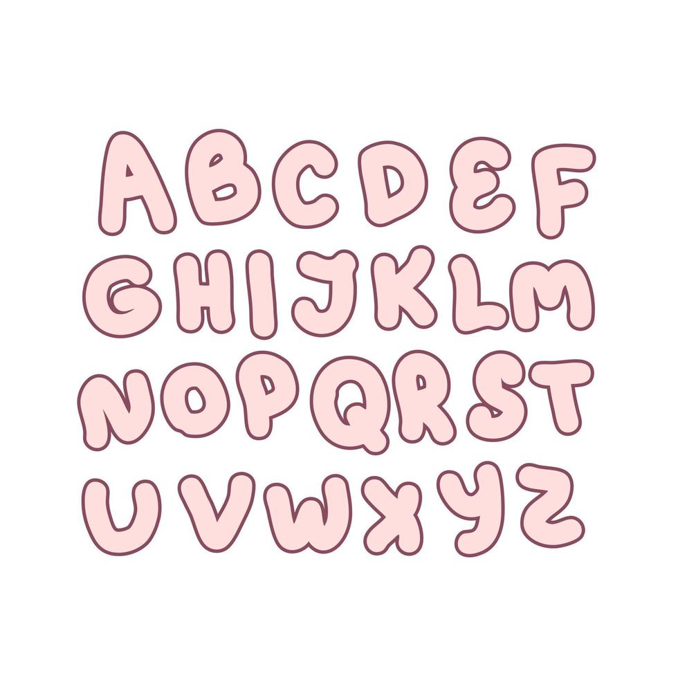 Bubble retro alphabet in 1970s style. vector