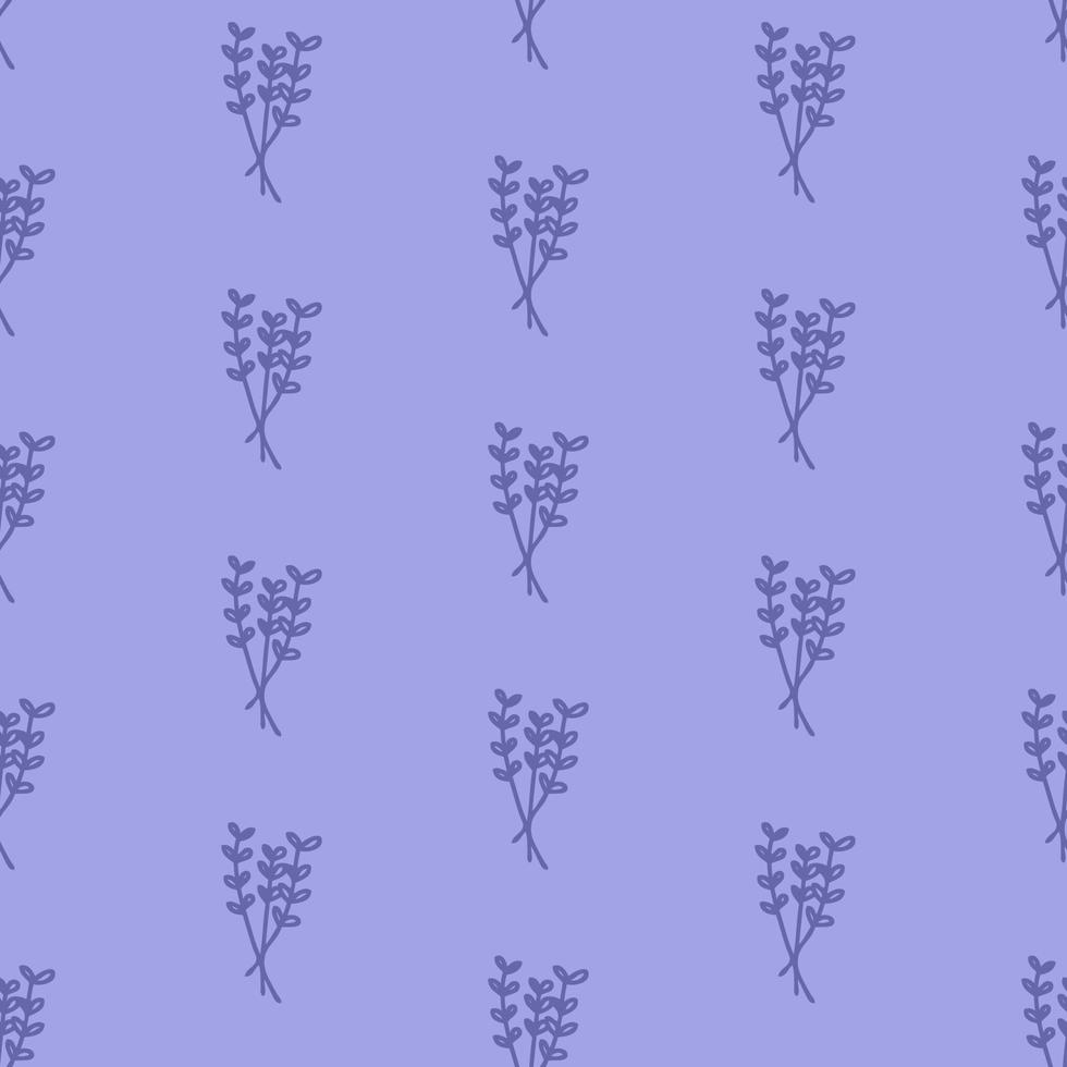 Hand drawn simple spring seamless pattern with herbs. vector