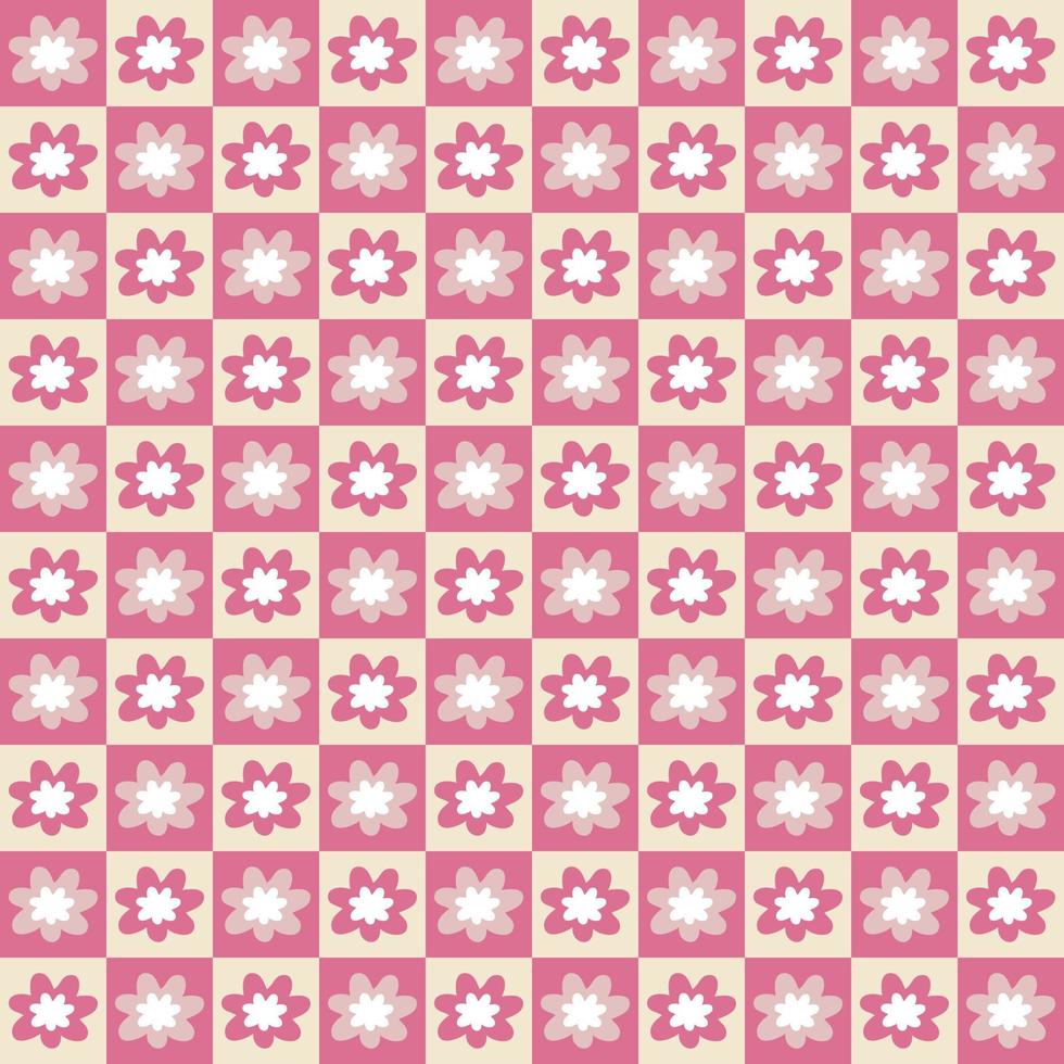 Groovy flores hippie estética de patrones sin fisuras. vector