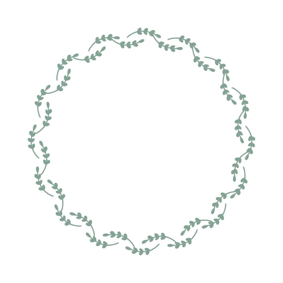 Simple leaves wreath isolated on white background. vector