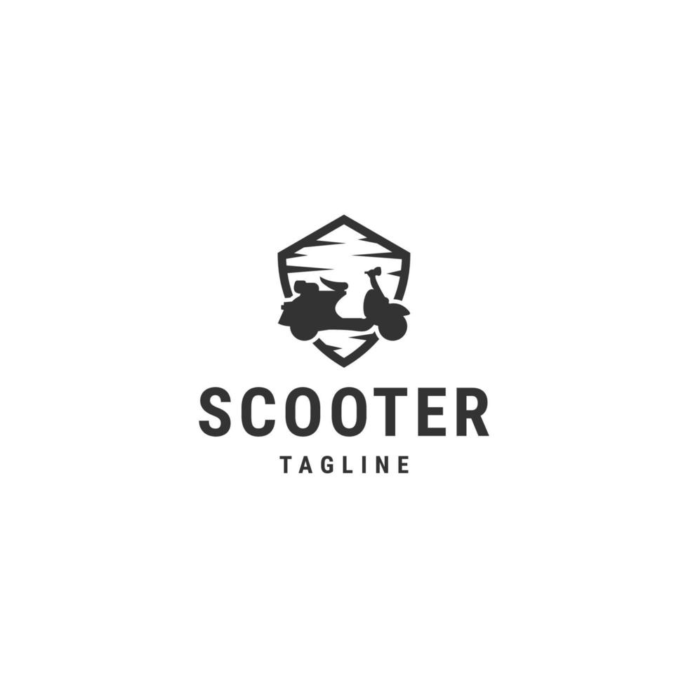 vector plano de plantilla de diseño de icono de logotipo de scooter