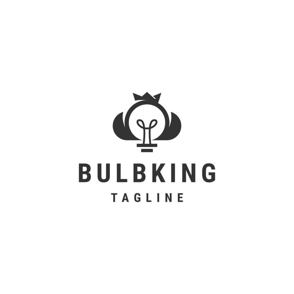 Bulb king logo icon design template flat vector