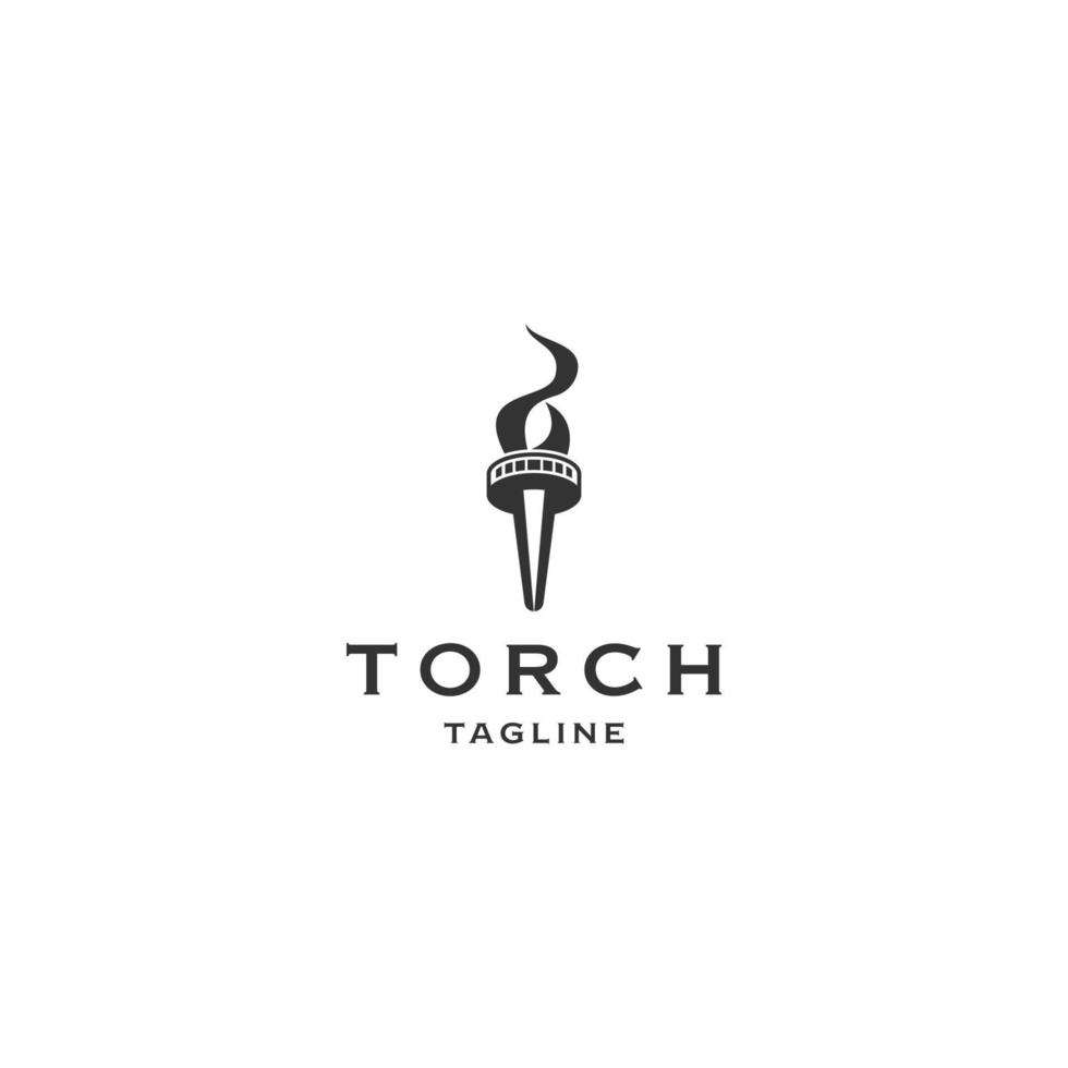 Torch logo icon design template flat vector