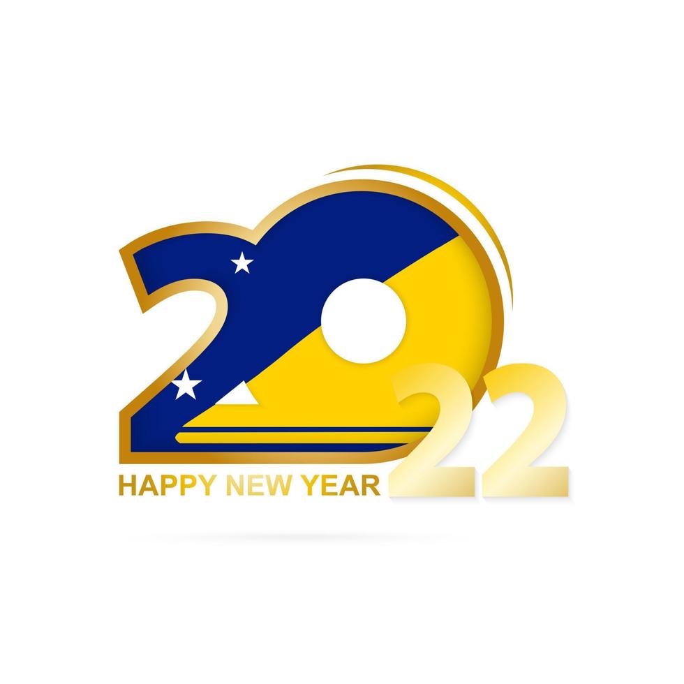 Year 2022 with Tokelau Flag pattern. Happy New Year Design. vector