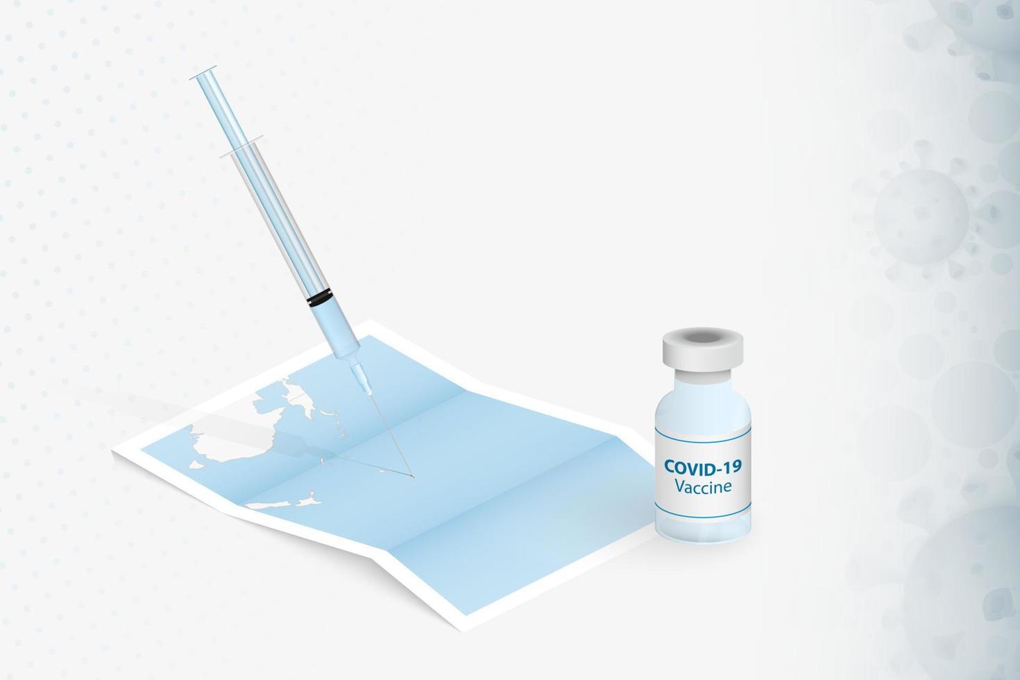 Samoa Vaccination, Injection with COVID-19 vaccine in Map of Samoa. vector