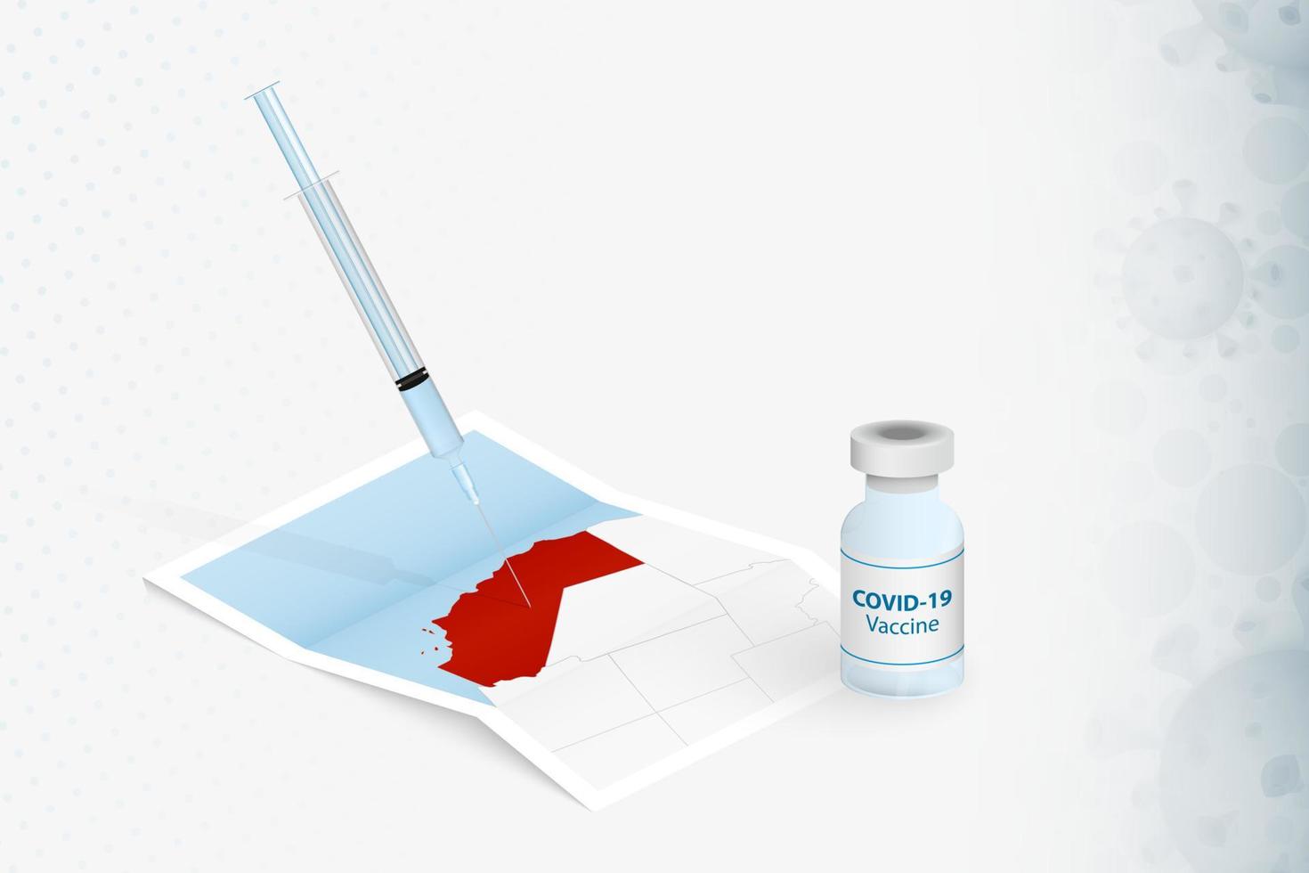 vacunación de california, inyección con la vacuna covid-19 en el mapa de california. vector