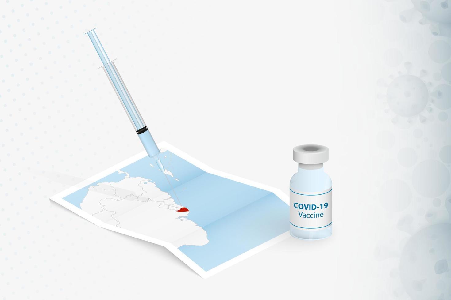 French Guiana Vaccination, Injection with COVID-19 vaccine in Map of French Guiana. vector