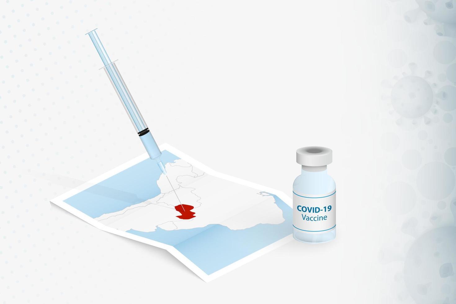 Paraguay Vaccination, Injection with COVID-19 vaccine in Map of Paraguay. vector