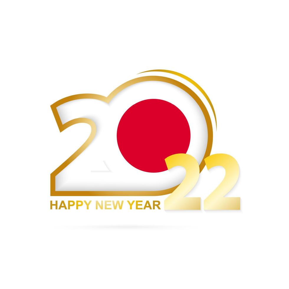 año 2022 con patrón de bandera japonesa. diseño de feliz año nuevo. vector