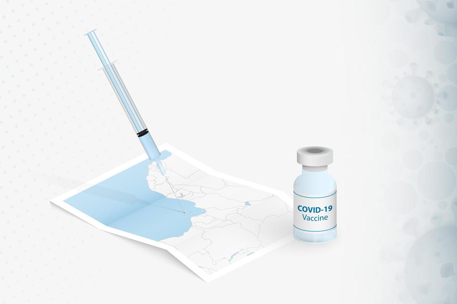 Sao Tome and Principe Vaccination, Injection with COVID-19 vaccine in Map of Sao Tome and Principe. vector