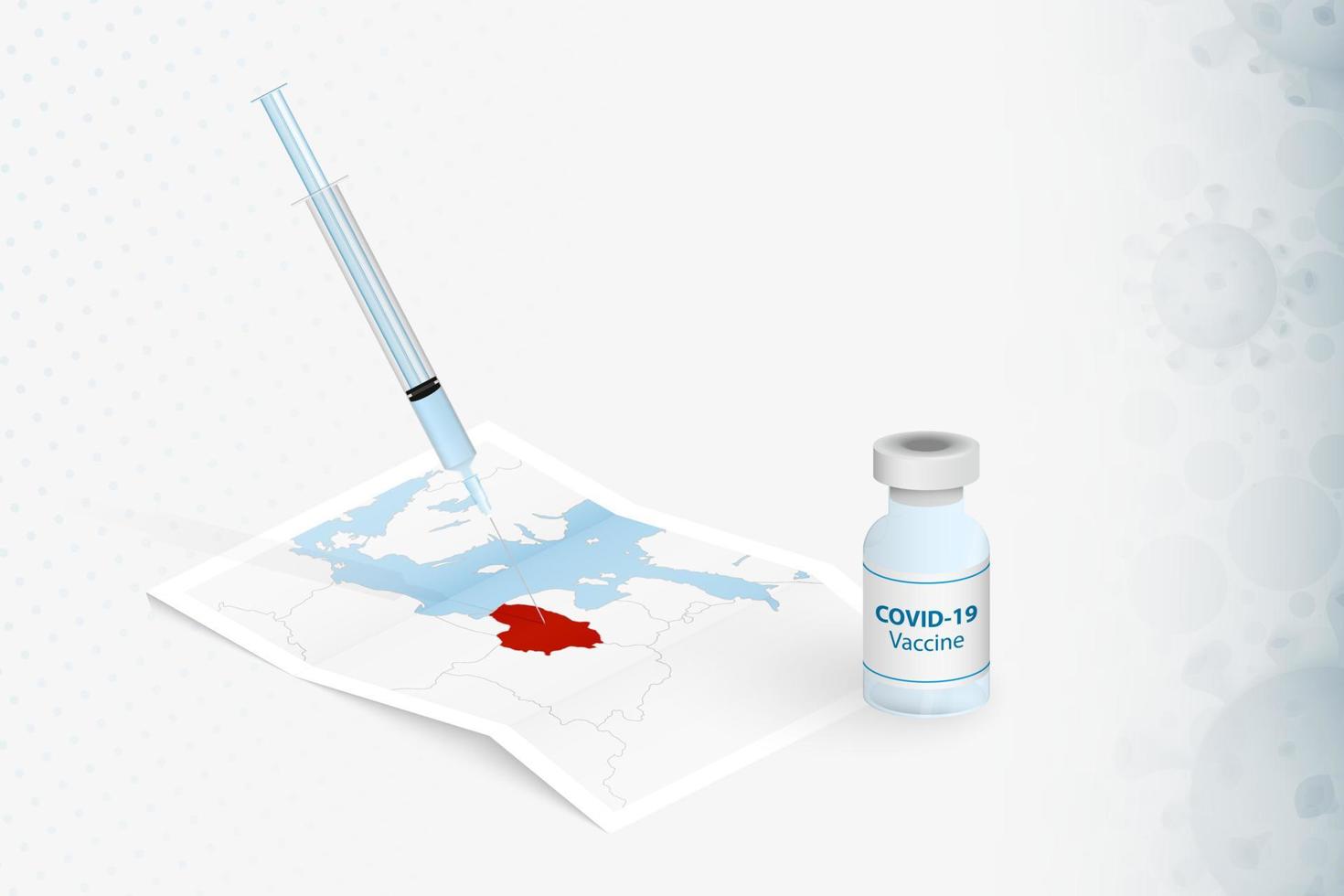 Lithuania Vaccination, Injection with COVID-19 vaccine in Map of Lithuania. vector