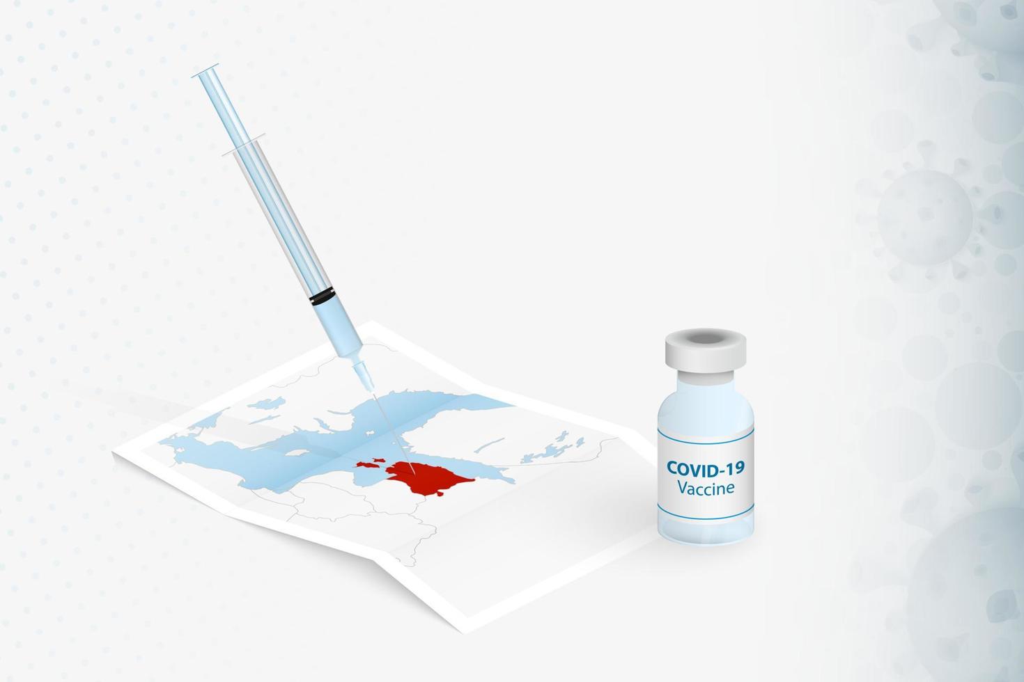 vacunación de estonia, inyección con vacuna covid-19 en el mapa de estonia. vector