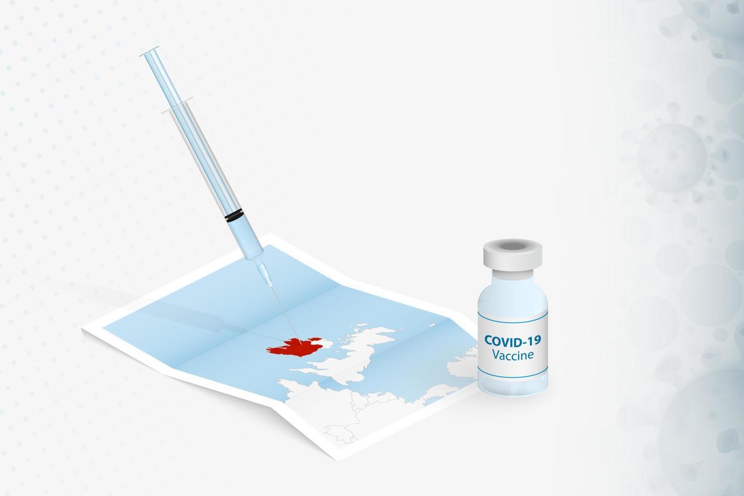 Ireland Vaccination, Injection with COVID-19 vaccine in Map of Ireland. vector