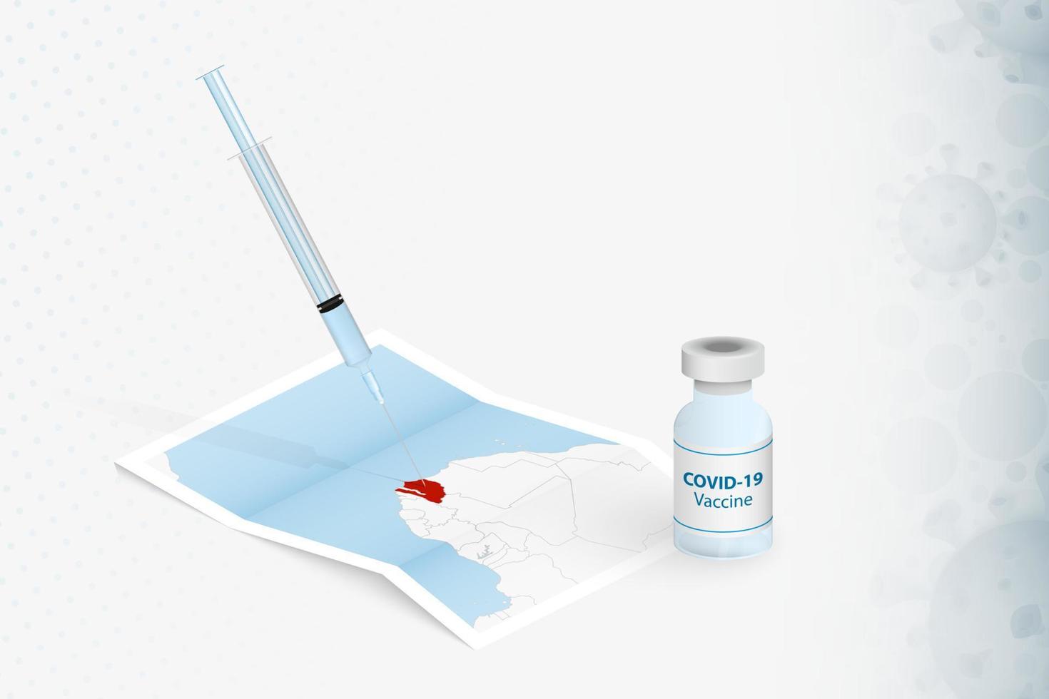 Senegal Vaccination, Injection with COVID-19 vaccine in Map of Senegal. vector