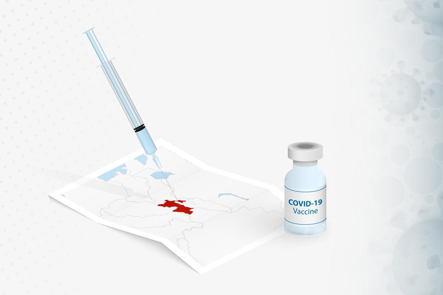 vacunación de tayikistán, inyección con vacuna covid-19 en el mapa de tayikistán. vector
