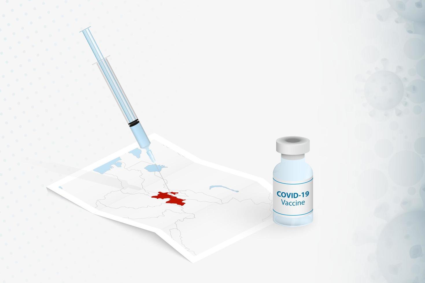 Tajikistan Vaccination, Injection with COVID-19 vaccine in Map of Tajikistan. vector