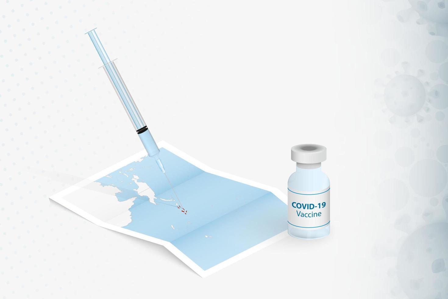 vacunación de las islas salomón, inyección con la vacuna covid-19 en el mapa de las islas salomón. vector