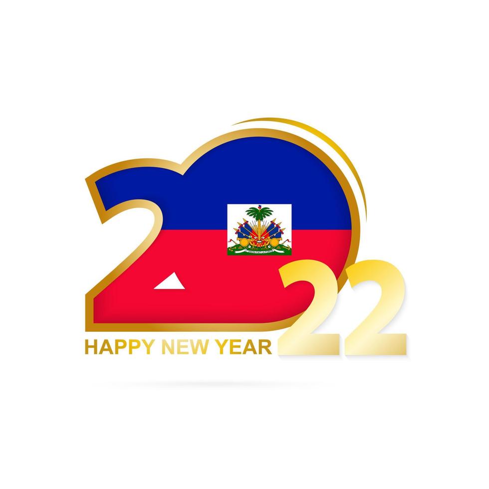 Year 2022 with Haiti Flag pattern. Happy New Year Design. vector