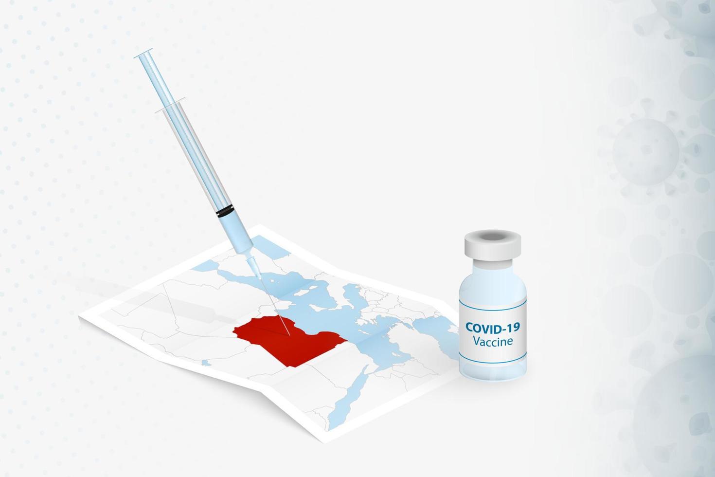 Libya Vaccination, Injection with COVID-19 vaccine in Map of Libya. vector