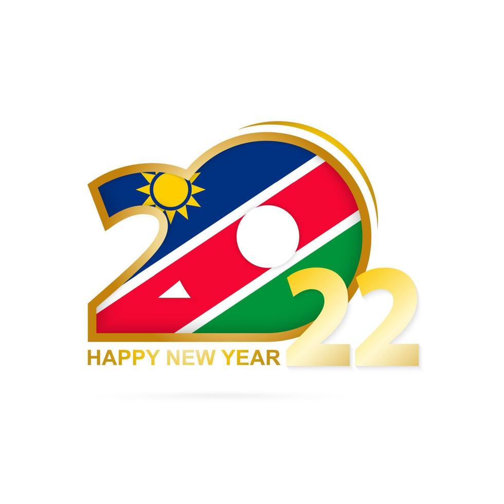 año 2022 con patrón de bandera de namibia. diseño de feliz año nuevo. vector