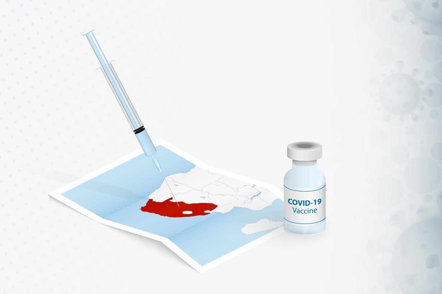 South Africa Vaccination, Injection with COVID-19 vaccine in Map of South Africa. vector