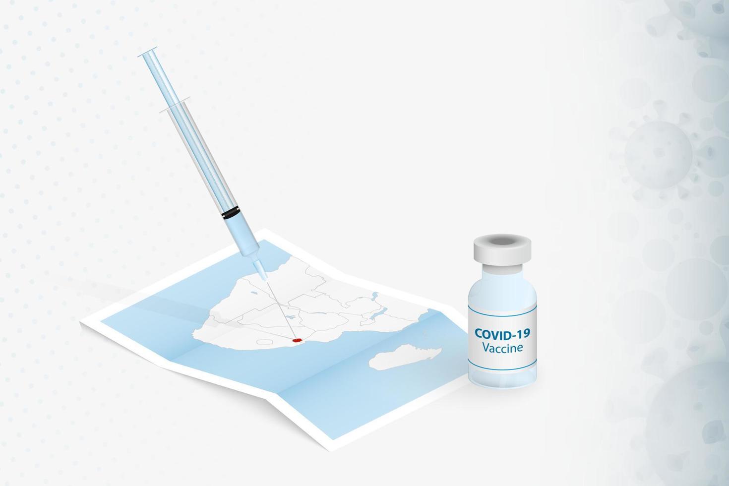 Swaziland Vaccination, Injection with COVID-19 vaccine in Map of Swaziland. vector